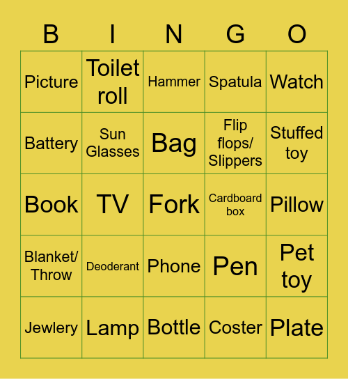 test Bingo Card