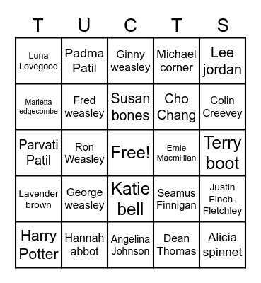 TCUTS BINGO Card