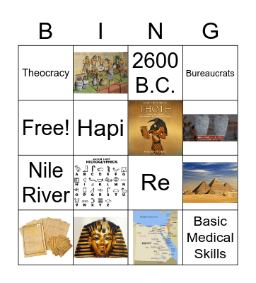 Ancient Egypt Bingo Card