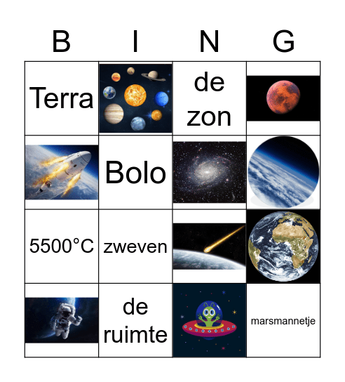 Het heelal Bingo Card