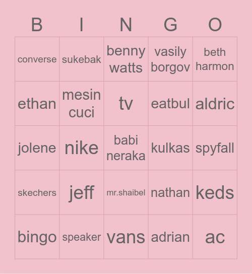 lalachu😽 Bingo Card