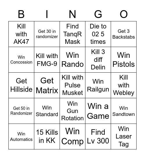 Arsenal Bingo Card