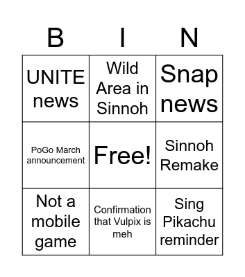 Poke Bingo Card