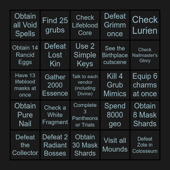 slight pain Bingo Card