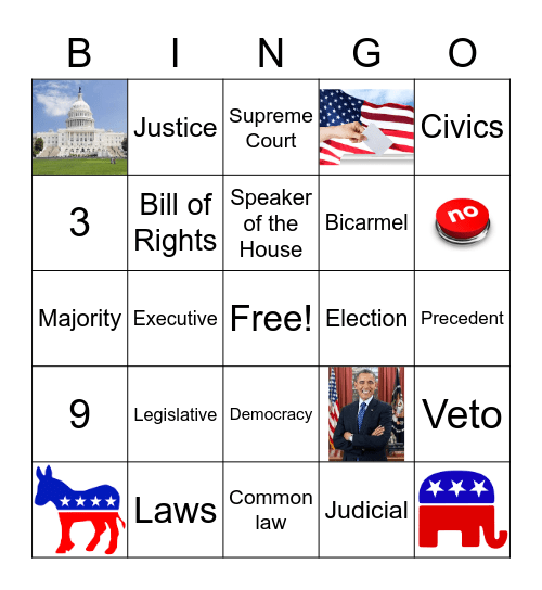 Civics Bingo Card