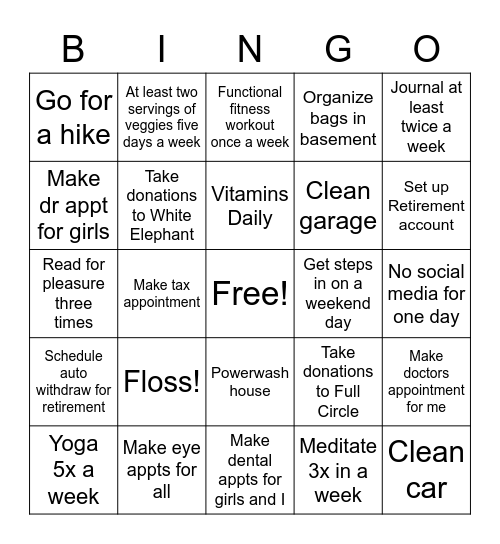 March Bingo Card