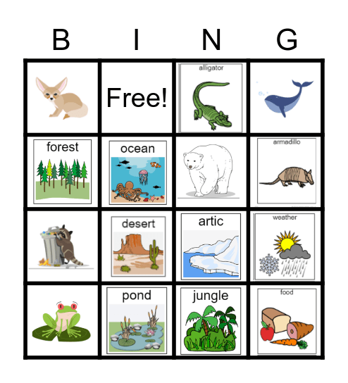 Habitats Bingo Card