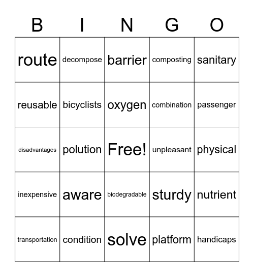 4-5 Ecology Unit 5 Bingo Card