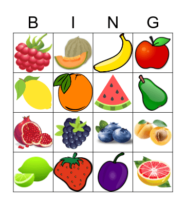 Les Fruits Bingo Card