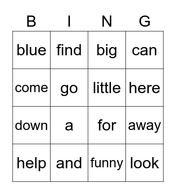 PP Bingo Part 1 Bingo Card