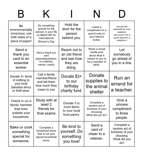 Happy 100th Birthday, NHS! Bingo Card