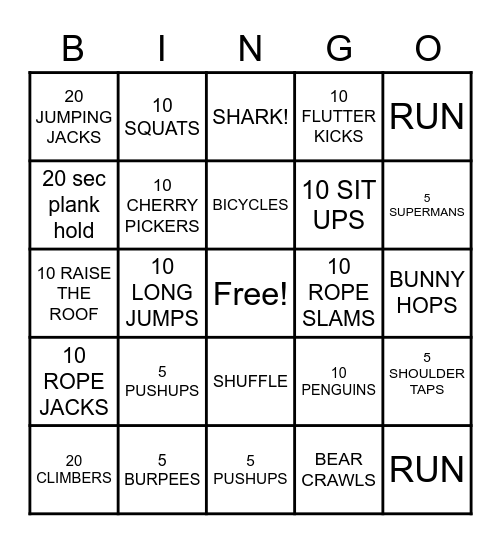ISI Bingo Card