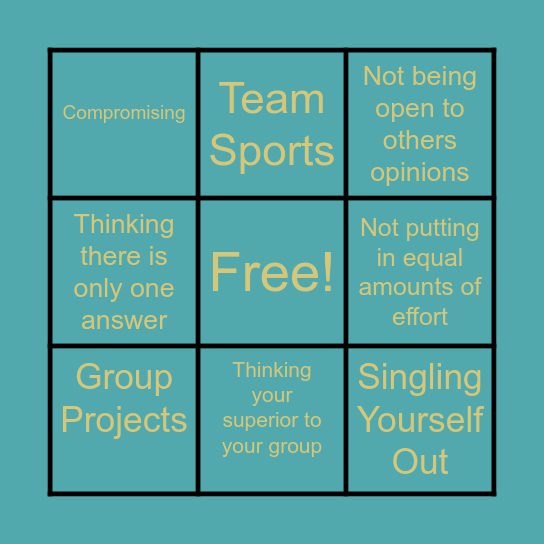 Habit 6: Synergize Bingo Card