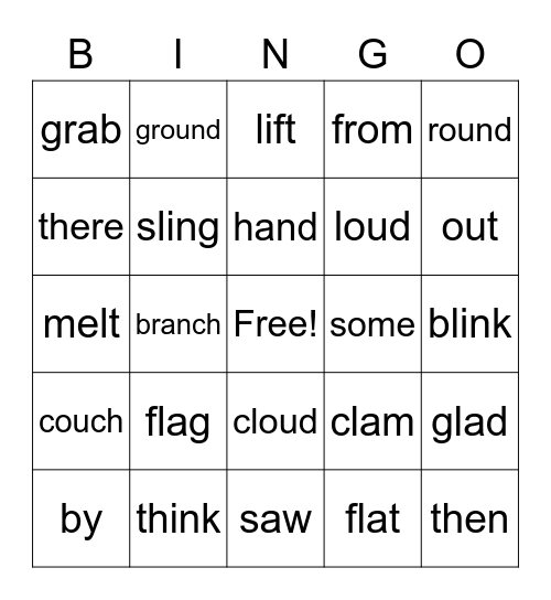 Sight Words and Spelling Words Bingo Card