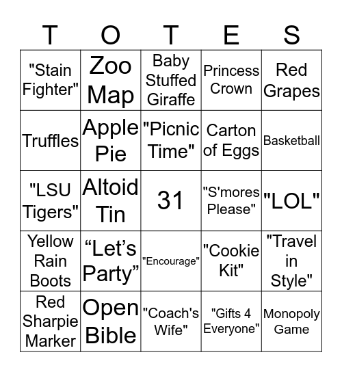 I Heart 31 Bingo Card