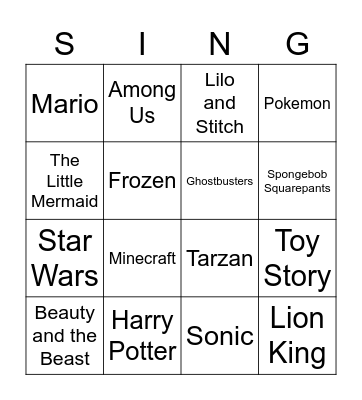 Music Bingo Card