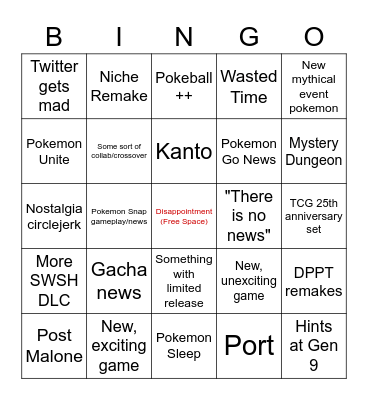 Pokemon Presents 2-26-21 Bingo Card