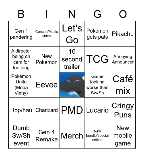 Pokémon Bingo Card