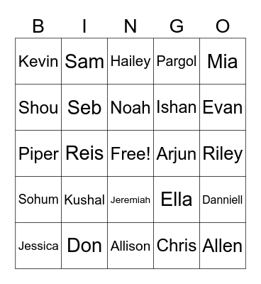 Getting to Know Us Again Bingo Card