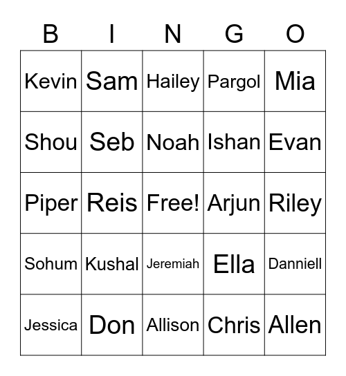 Getting to Know Us Again Bingo Card
