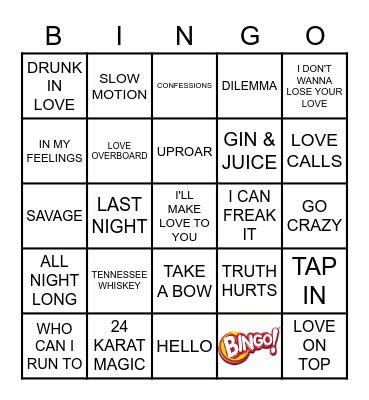 KAMIKAZI KARAOKE             225-21 Bingo Card