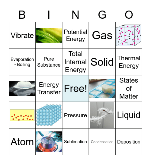 Heat and Matter Bingo Card