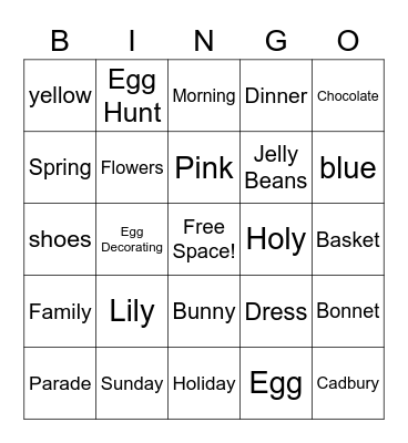 Easter Bingo Card