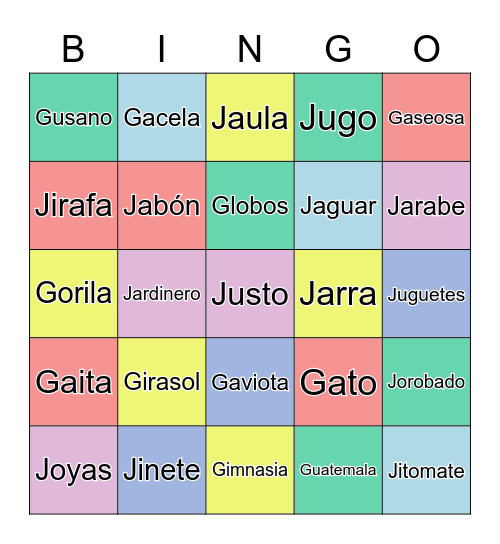 SUPER BINGO G-J​ Bingo Card