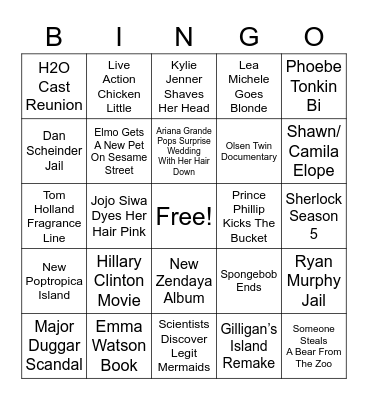 2021 Bingo Card