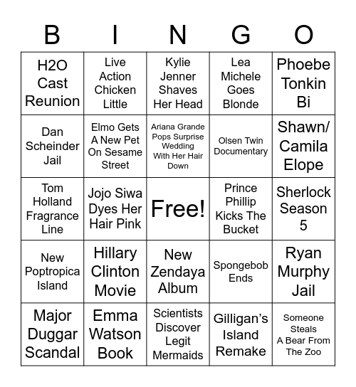 2021 Bingo Card