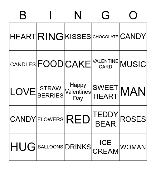 VALENTINE Bingo Card