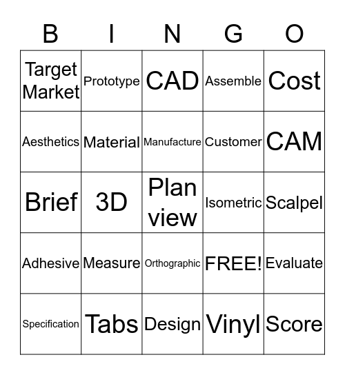 DT Bingo Card