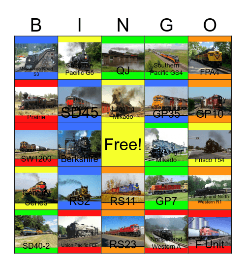Railway Lines in the Midwestern Region Bingo Card