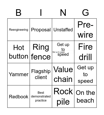 JARGONS Bingo Card