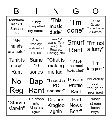 M0xyy Stream Bingo Card