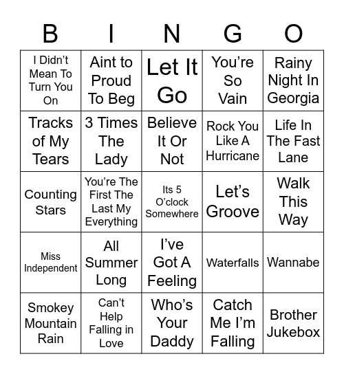Music Bingo 14 Bingo Card