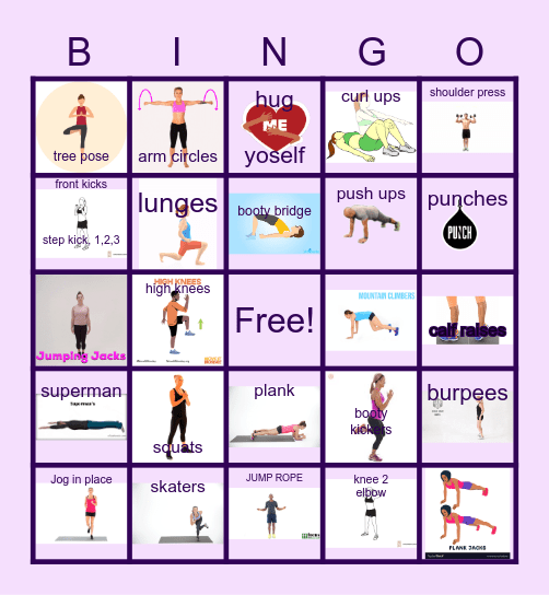 panthers fitness BINGO Card