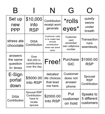 RSP BINGO Card