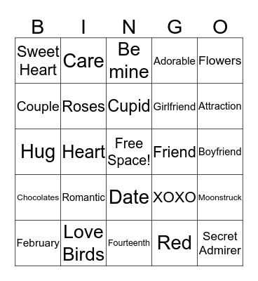 Valentine's Bingo Card