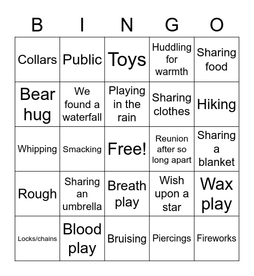 Friday’s Betrayal Bingo Card