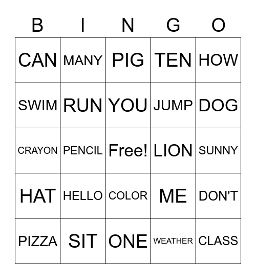 Review Bingo Card