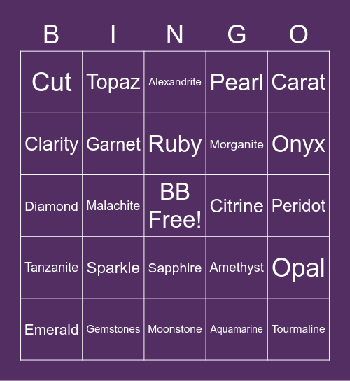 Kaleidoscope Bingo Card