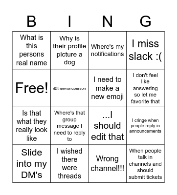 MM Bingo Card