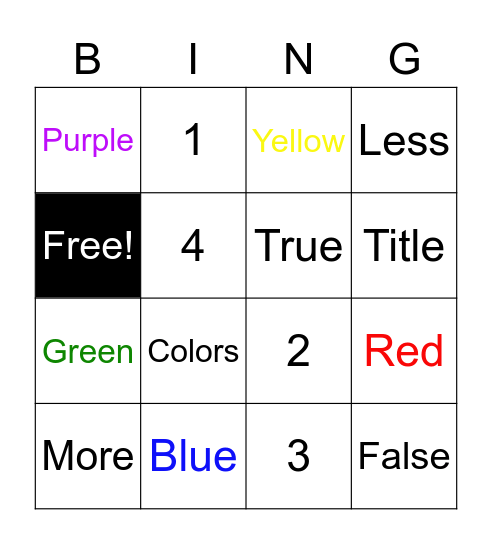 Pie Charts Bingo Card