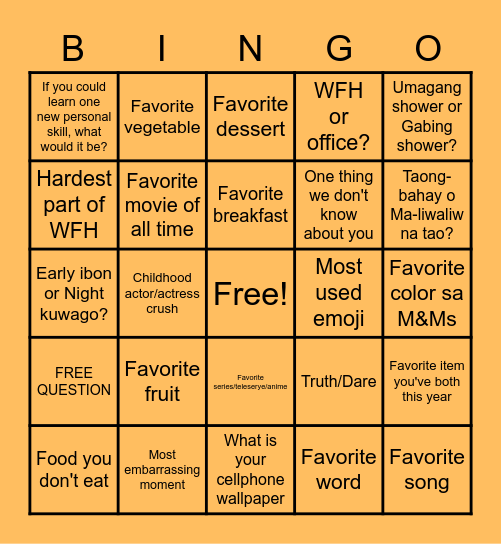 Online Bingo sa KFR Bingo Card