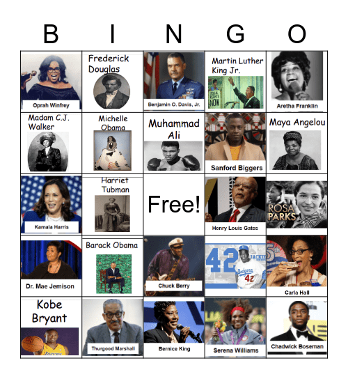 Black History Month Bingo Card