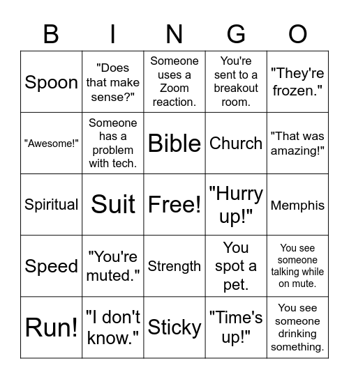 NC Game Night Bingo Card