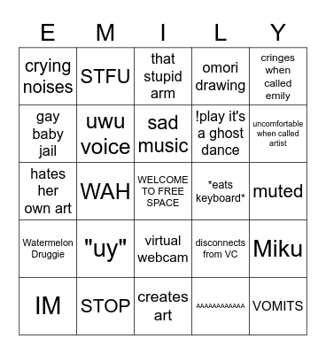 em bingo Card