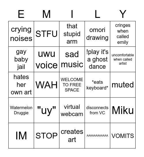 em bingo Card