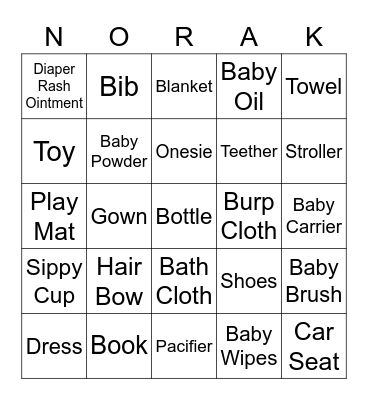BABY SHOWER BINGO Card